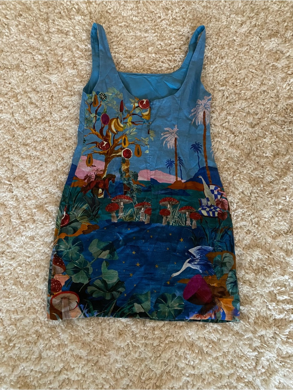 Farm Rio Dream Landscape Multicolor Linen Mini Dress - Picture 3 of 4